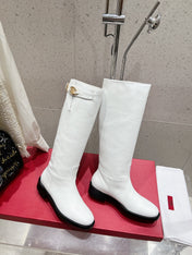 VALENTINO 25S KNEE-HIGH BOOTS IN WHITE CALFSKIN STYLE 6