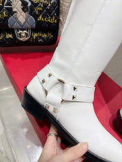 VALENTINO 25S KNEE-HIGH BOOTS IN WHITE CALFSKIN STYLE 3