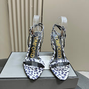 PADLOCK POINTY SANDAL 10 CM IN WHITE MIX ROYAL PURPLE CALFSKIN
