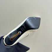 PADLOCK 10 CM ANKLE BOOTS IN WHITE CROCODILE-EMBOSSED CALFSKIN