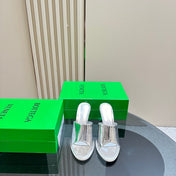 HIGH MULE 95 MM IN SILVER CALFSKIN