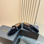ALAIA BALLET FLATS IN BLACK VELVET