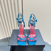 OPYUM HIGH SANDALS IN DUCK BLUEE SILK