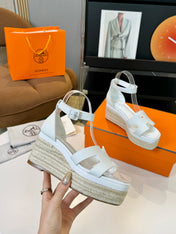 Elda espadrille 80 White Calfskin
