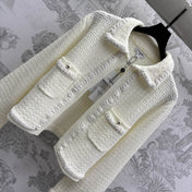CHANEL PINK AND WHITE KNIT SWEATER 263624