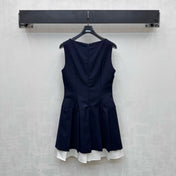 MIU 25S PLEATED VEST DRESS IN ACETATE 264603