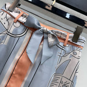 HERMES 26S SILK MIDI SKIRT 586