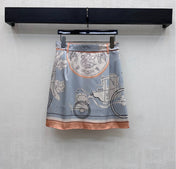 HERMES 26S SILK MIDI SKIRT 586