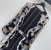 HERMES 26S PRINTED SILK DRESS 489