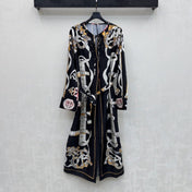 HERMES 26S PRINTED SILK DRESS 489