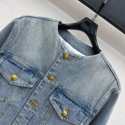 CELINE 26S CREW NECK DENIM JACKET 113