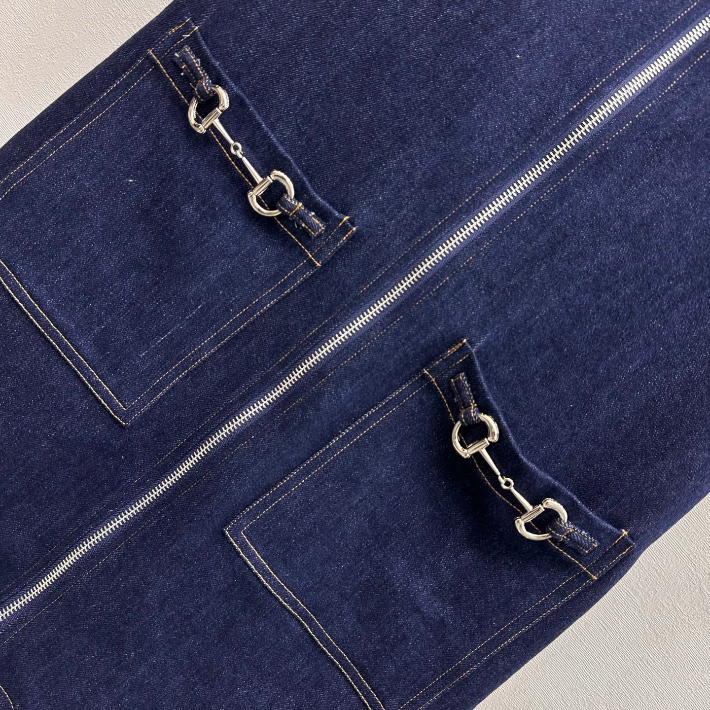 GUCCI 26S ZIP FRONT DENIM DRESS 299