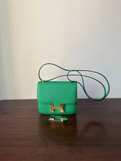 CONSTANCE 18 GREEN EPSOM GOLD HARDWARE