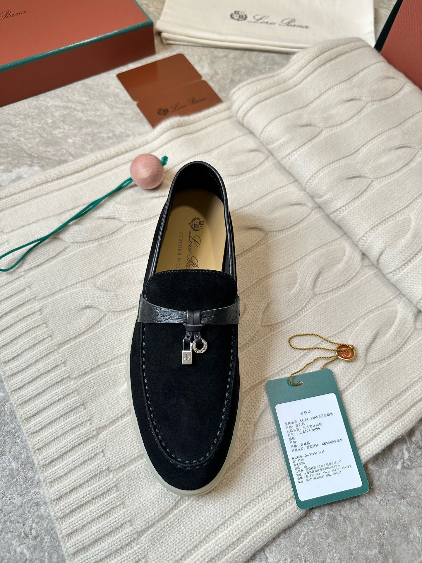 LP LOAFERS 25S IN BLACK SUEDE MIX LAMBSKIN