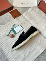 LP LOAFERS 25S IN BLACK SUEDE MIX LAMBSKIN