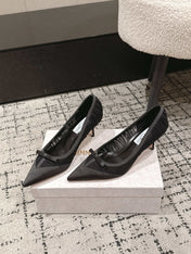 JIMMY CHOO 26S POINTED-TOE HIGH HEELS 65 MM IN BLACK FABRIC