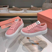 MIUMIU 26S SNEAKER 45MM IN PINK MESH FABRIC