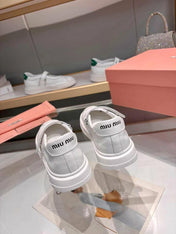 MIUMIU 26S MARY JANE BALLERINAS IN WHITE CALFSKIN