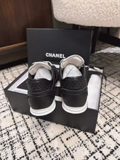 TRAINERS SNEAKER IN BLACK CALFSKIN AND SUEDE