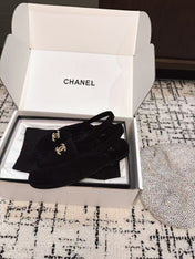 SLINGBACK LOAFER IN BLACK SUEDE AND SHEARLING