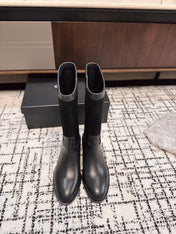 CC BOOTS IN BLACK SUEDE AND CALFSKIN 393518