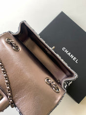CHANEL 26S CLASSIC FLAP BAG 21 IN SILVER SEQUINS STYLE 8