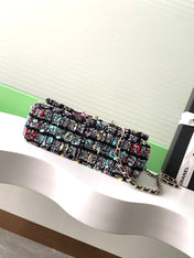 CHANEL 26S CLASSIC FLAP BAG 20 IN MULTICOLOR SEQUINS STYLE 7