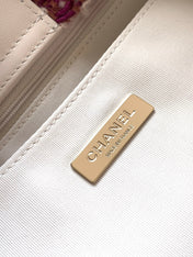 CHANEL 25S SHOPPING BAG 34 IN DARK PINK MIX WHITE TWEED