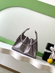 CHANEL 25S HOBO BAG 30 IN LILAC SILVER METALLIC CAVIAR