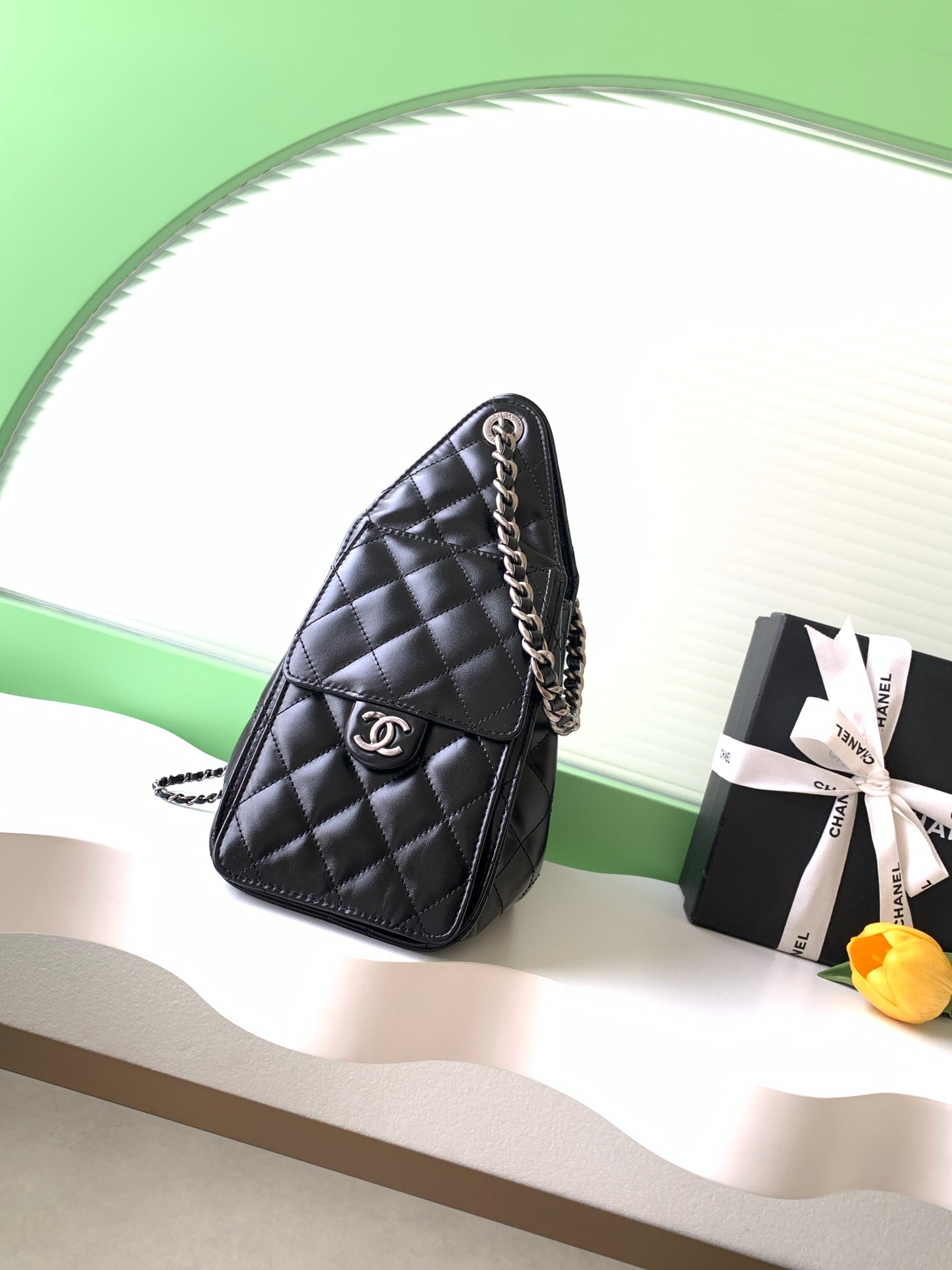 CHANEL 26S HOBO BAG 30 IN BLACK CALFSKIN