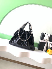 CHANEL 26S HOBO BAG 30 IN BLACK CALFSKIN