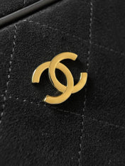 CHANEL 26S CLASSIC BOWLING BAG 29 IN BLACK SUEDE