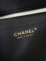 CHANEL 26S SHOULDER BAG 29 IN BLACK GRAINED CALFSKIN AND BEIGE SUEDE