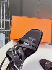 JUNE SANDAL CHOCOLATE CALFSKIN