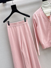 BURBERRY 25S CARDIGAN AND STRAIGHT-LEG PANTS SET 098