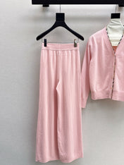 BURBERRY 25S CARDIGAN AND STRAIGHT-LEG PANTS SET 098