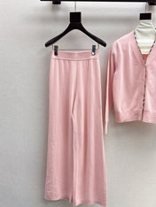 BURBERRY 25S CARDIGAN AND STRAIGHT-LEG PANTS SET 098