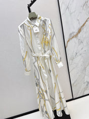 HERMES 25S LONG SILK DRESS 043
