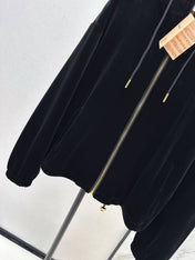 MIUMIU 26S HOODED VELVET JACKET 951
