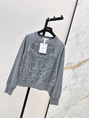 DIOR 25S FLORAL EMBROIDERED CASHMERE SWEATER 593
