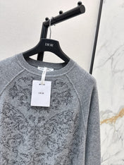 DIOR 25S FLORAL EMBROIDERED CASHMERE SWEATER 593