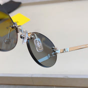 FIRST CRYSTAL OVAL FRAME SUNGLASSES FE4075US IN METAL