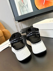 CHLOÉ NAMA WEDGE SANDALS IN BLACK FABRIC AND WHITE RUBBER