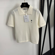 DIOR 26S SHORT-SLEEVE CUT-OUT KNIT TOP 1106