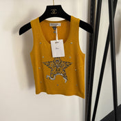 DIOR 26S RHINESTONE-EMBELLISHED KNITTED VEST 964