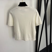 MIUMIU 26S SHORT SLEEVE CREW NECK KNIT CARDIGAN 1018