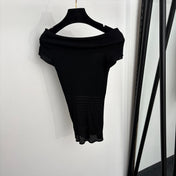 CHANEL 26S OFF-SHOULDER KNIT TOP 1361