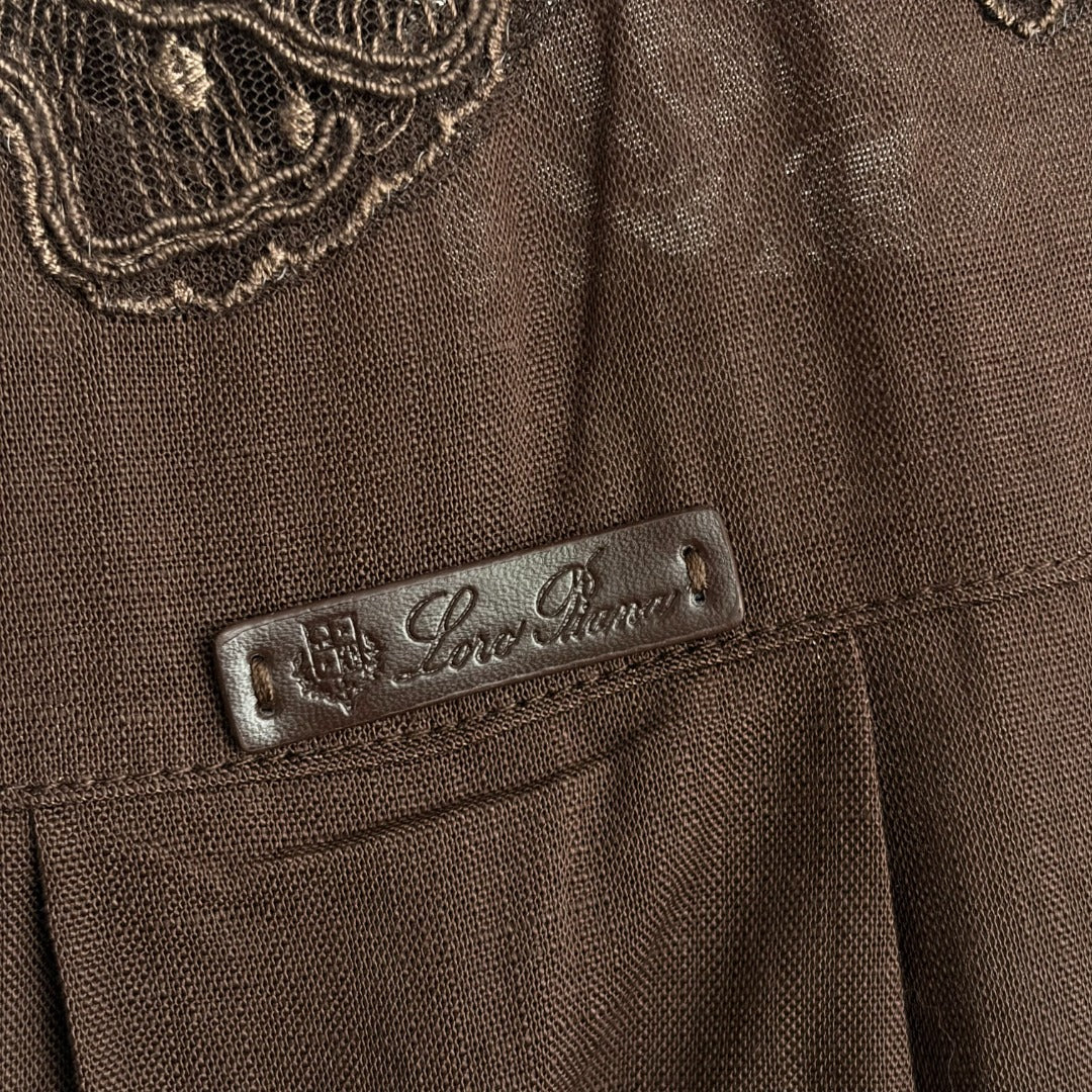 LORO PIANA 26S LACE-TRIM SHIRT PANTS SET 998