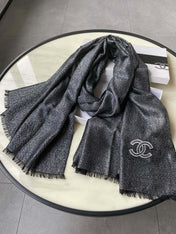 SCARF 210 CM IN BLACK CASHMERE  402208