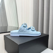 dad sandals cloud blue lambskin mules